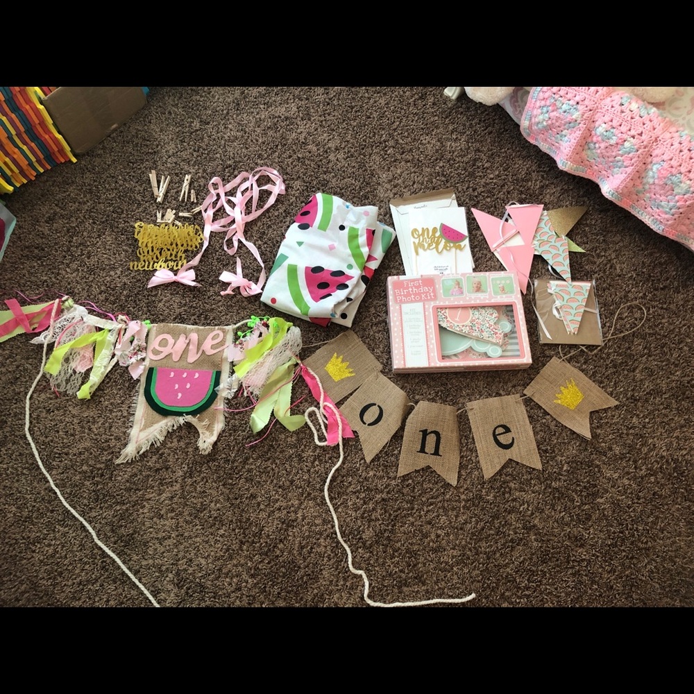 “One in a Melon” 1st birthday party supply